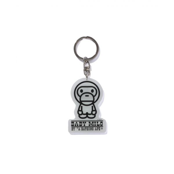 베이프 글로우 인 더 다크 베이비 마일로 키체인 화이트 그린 BAPE Glow In The Dark Baby Milo Keychain White Green