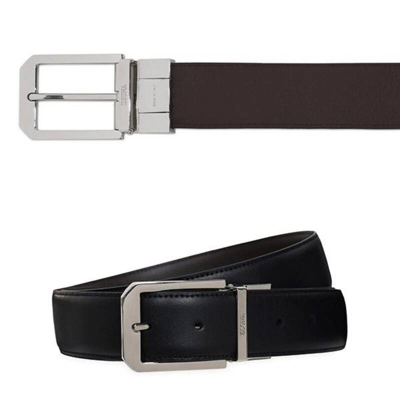 제냐 25SS 블랙 다크브라운 리버시블 벨트 LHVIC B011PZ NTM 1346391